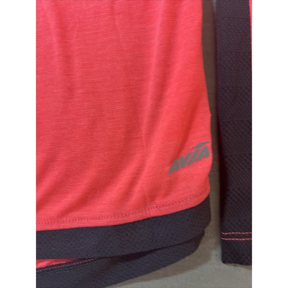 Avia Women's Bright Coral Long Sleeve Top with Black Trim - Picture 2 of 7